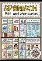 Vorschau - Mal- und Bastelvorlagen - SPANISCH - Bild- und Wortkarten - MEGA PAKET (wachsendes Paket) - Deckblatt