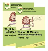 Vorschau - Arbeitsblätter - Sparpaket: Täglich 10 Minuten Rechtschreibtraining: Satz des Tages (1 bis 4) - Deckblatt