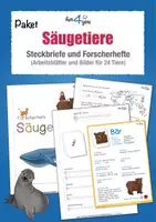 Vorschau - Arbeitsblätter - Säugetiere - Steckbriefe und Forscherhefte - Deckblatt