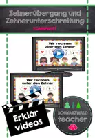 Vorschau - Videos - 2 Erklärvideos Zehnerübergang & -unterschreitung - Deckblatt