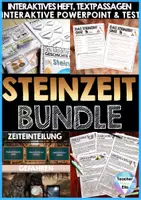 Vorschau - Stundenentwürfe - Steinzeit BUNDLE - Sparpaket: Interaktives Heft, Interaktive PowerPoint, Textpassagen+Arbeitsblätter & Test | Homeschooling | Distanzunterricht - Deckblatt
