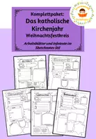 Vorschau - Arbeitsblätter - Katholisches Kirchenjahr im Sketchnotes-Stil: Der Weihnachtsfestkreis + Mariä Lichtmess - Deckblatt