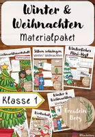 Vorschau - Arbeitsblätter - Winter & Weihnachten - Materialpaket - Klasse 1 - Deckblatt