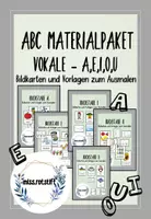 Vorschau - Mal- und Bastelvorlagen - ABC Materialpaket - Vokale - Alphabetisierung - Anlaute - Bildkarten - Deckblatt