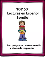 Vorschau - Arbeitsblätter - Top 50 Spanische Lesungen MEGA Paket: 55% Rabatt! (Español Lecturas) - Deckblatt