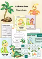 Vorschau - Arbeitsblätter - Materialpaket Zeitreisedinos Zeitformen - Deckblatt