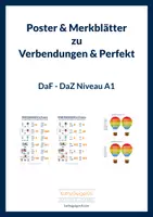 Vorschau - Poster - Poster und Merkblätter zu Verb-endungen und Perfekt A1 - Deckblatt