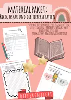 Vorschau - Stundenentwürfe - Rico Oskar und die Tieferschatten Unterrichtsmaterial Deutsch Klasse 5–6 Arbeitsblätter Lektüreanalyse Aufgaben mit Lösungen - Deckblatt