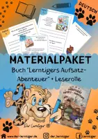 Vorschau - Unterrichtsreihen - Materialpaket: Buch "Lerntigers Aufsatz-Abenteuer" mit Lesebegleitheft (in Form einer Leserolle). Sofort einsetzbar! - Deckblatt