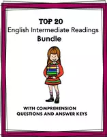 Vorschau - Arbeitsblätter - TOP 20 INTERMEDIATE English Readings BUNDLE @45% off! Englisch / Text / Paket - Deckblatt