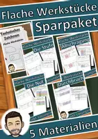 Vorschau - Stundenentwürfe - Flache Werkstücke - Sparpaket (auch Homeschooling) - Deckblatt