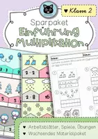Vorschau - Unterrichtsreihen - SPARPAKET | Einführung Multiplikation | Arbeitsblätter, Spiele - Deckblatt
