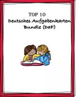 Vorschau - Stationenlernen - Aufgabenkarten (DaF) 10 SETS @50% Rabatt! German Task Cards Bundle - Deckblatt