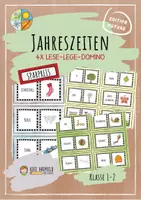 Vorschau - Spiele - Durch die Jahreszeiten - Lese-Lege-Dominos - Deckblatt