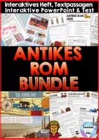 Vorschau - Stundenentwürfe - Antikes Rom BUNDLE - Interaktive PowerPoint, Interaktives Heft, Arbeitsblätter & Test | Distanzlernen & Homeschooling - Deckblatt
