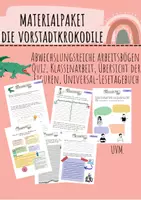 Vorschau - Arbeitsblätter - Vorstadtkrokodile Lesetagebuch Unterrichtsmaterial Deutsch Klasse 5–7 Arbeitsblätter Lektüreanalyse Aufgaben mit Lösungen - Deckblatt