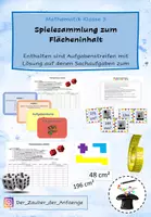 Vorschau - Arbeitsblätter - Spielesammlung zum Flächeninhalt - Deckblatt
