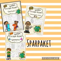 Vorschau - Arbeitsblätter - Escape Rooms Sparpaket Grundschule | Mathe & Deutsch Klasse 2-4 - Deckblatt