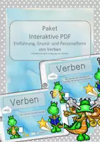 Vorschau - Präsentationen/Tafelbilder - Paket interaktive PDF zur Einführung, Grund- und Personalform von Verben - Deckblatt