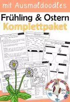 Vorschau - Unterrichtsreihen - Komplettpaket Deutsch - Frühling & Ostern Klasse 2/3/4 inklusive Wortarten und Ab Mix - Deckblatt