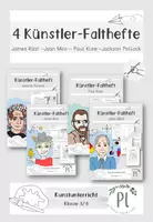 Vorschau - Arbeitsblätter - 4 Künstler-Falthefte: Set 5 (Paul Klee, James Rizzi, Joan Miro, Jackson Pollock) - Deckblatt