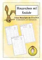Vorschau - Arbeitsblätter - Komplettpaket: Minusrechnen mit Knickohr für die 1. Klasse - Deckblatt