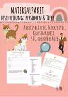 Vorschau - Stundenentwürfe - Materialpaket Beschreibung: Personen und Tiere - Deckblatt