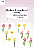 Vorschau - Stationenlernen - Rechenblumen-Paket Frühling (Grundaufgaben Addition und Subtraktion) - Deckblatt