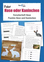 Vorschau - Arbeitsblätter - Hase oder Kaninchen - Forscherheft und Puzzles - Deckblatt