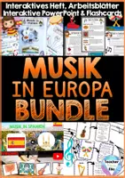 Vorschau - Unterrichtsreihen - Musik in Europa I BUNDLE + Instrumente & Tänze | Distanzunterricht + Homeschooling - Deckblatt