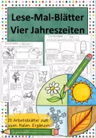 Vorschau - Arbeitsblätter - Materialpaket Lese-Mal-Blätter Vier Jahreszeiten - Deckblatt