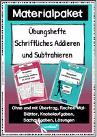 Vorschau - Unterrichtsreihen - Materialpaket - Übungshefte Schriftliche Addition und Subtraktion Klasse 3 - Deckblatt