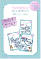 Vorschau - Interaktives Material - Materialpaket - Wörter lesen interaktiv 14 Pets - Deckblatt