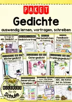 Vorschau - Arbeitsblätter - Gedichte - Paket: Gedichte vortragen, auswendig lernen, schreiben - Deckblatt