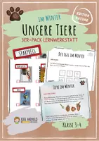Vorschau - Stundenentwürfe - Tiere im Winter - 3er-Pack Lernwerkstatt - Deckblatt