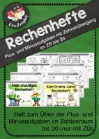 Vorschau - Arbeitsblätter - Rechenhefte Plus- und Minusaufgaben mit Zehnerübergang im ZR bis 20 - Deckblatt