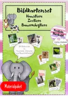 Vorschau - Fördermaterial/Inklusion - Bildkartenset mit 84 Bildkarten Haustiere - Zootiere - Bauernhoftiere - Deckblatt