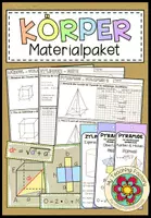 Vorschau - Arbeitsblätter - Geometrische Körper – Würfel, Quader, Prisma, Pyramide, Zylinder und Kegel | Materialpaket 5.–8. Schulstufe - Deckblatt