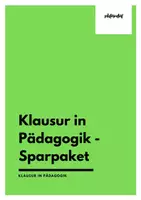 Vorschau - Arbeitsblätter - Sparpaket - Klausur in Pädagogik - Deckblatt