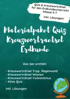 Vorschau - Arbeitsblätter - Quiz & Kreuzworträtsel für den Erdkundeunterricht Materialpaket Klasse 5-9 Atlas Globalisierung Naturgefahren Landschaftszonen - Deckblatt