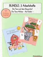 Vorschau - Unterrichtsreihen - BUNDLE: 2 Arbeitshefte - Die Tiere auf dem Bauernhof & Die Tiere Afrikas - Deckblatt