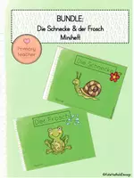 Vorschau - Stationenlernen - BUNDLE: 2 Minihefte - die Schnecke & der Frosch - Deckblatt