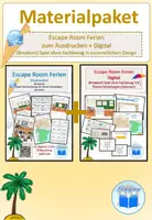 Vorschau - Spiele - Materialpaket Escape Room Breakout Ferien analog und digital - Deckblatt