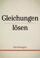 Vorschau - Präsentationen/Tafelbilder - Tafelbilder - Gleichungen (Materialpaket) - Deckblatt