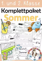 Vorschau - Arbeitsblätter - Komplettpaket Sommer - für die 1. Klasse und Anfang 2. Klasse - Deckblatt