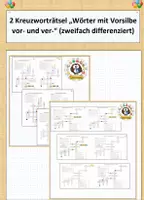 Vorschau - Arbeitsblätter - 2 Kreuzworträtsel (Wörter mit Vorsilbe ver und vor, 2-fach differenziert) - Deckblatt