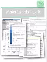 Vorschau - Arbeitsblätter - Materialpaket Lyrik Klasse 7-10 - Deckblatt