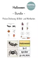 Vorschau - Arbeitsblätter - "Halloween": Picture Dictionary & Bild-und Wortkarten - Deckblatt