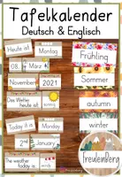 Vorschau - Präsentationen/Tafelbilder - Tafelkalender - Kalender für die Klasse (Deutsch & Englisch) - Deckblatt