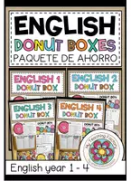 Vista previa - Hojas de trabajo - DONUT BOXES - Grammar Task Cards (English year 1-4) - PAQUETE DE AHORRO - Portada